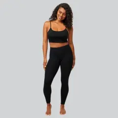 Hanes EcoSmart Women's High-Waist Cotton Blend Shaping Leggings - Black
