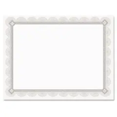 Southworth Premium Certificates White Spiro Silver Foil Border 66 lb  8 5 x 11 15/Pack CTP2W