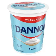Dannon Whole Milk Non-GMO Project Verified Plain Yogurt - 32oz Tub