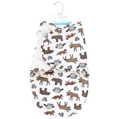 Hudson Baby Infant Boy Plush Faux Fur Swaddle Wrap, Animal Adventure, 0-3 Months