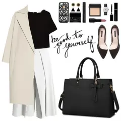 Laptop Bag for Women 15 Inch PU Tote Bag Business Office Work Bag Waterproof Briefcase