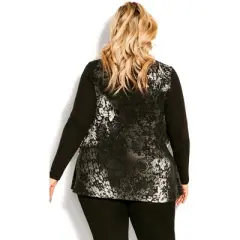 Women's Plus Size Hacci Duet Print Tunic  - Mono Diamond | AVENUE