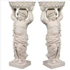 Design Toscano Young Bacchus with Basket Planters Garden Statues: Set of Two