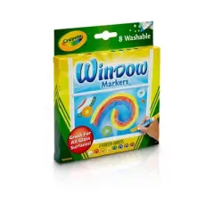 Crayola 8ct Washable Window Markers: Medium Point, Multicolored, Art & Stationery for Kids, Window Paint, Ages 3+