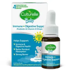 Culturelle Baby Immune + Digestive Support Probiotic Drops for Infants & Newborns - 0.3 fl oz