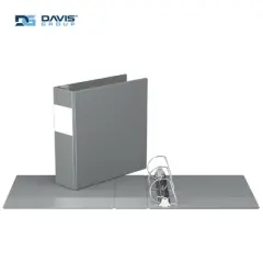 Davis Group 6pk 3" Premium Economy Round Ring Binders Gray: Hard Cover, 625 Sheet Capacity, 2 Pockets, Polypropylene