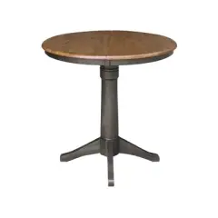 36" Justin Round Drop Leaf Dining Table Tan/Washed Coal - International Concepts