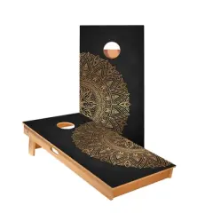Skips Garage Golden Mandala Cornhole Boards - ACA Star Series