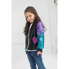 Disney Descendants Mal Sequin Zip Up Jacket Little Kid to Big Kid 