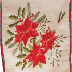 C&F Home Merry Xmas Poinsettia Table Runner 14" x 72"