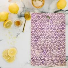 Lisa Argyropoulos Watercolor Mermaid Amethyst Cutting Board - Deny Designs