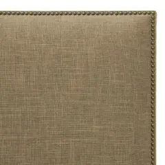 King Bella Nail Button Border Bed Cream Linen with Brass Nailbuttons - Skyline Furniture