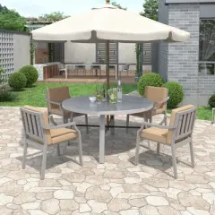 Mshliw 6-Piece Outdoor Dining Set with Acacia Wood Table