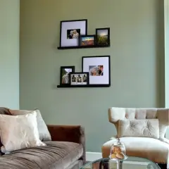 Set of 2 (24") Modern Picture Ledge Wall Shelf Black - Inplace