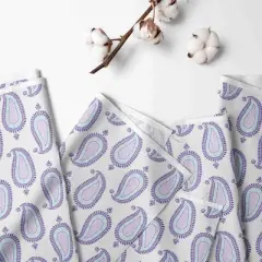 Bacati - Isabella Paisley Aqua/Lilac/Purple 3 Layer Crib/Toddler Bed Skirt