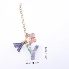Unique Bargains Heart Sequin Letter Y Butterfly Tassel Water Cup Pendant Purple 1 Pc