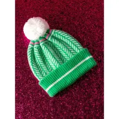 Shiraleah Green Bowie Pom Beanie
