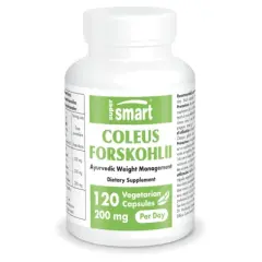 SuperSmart Coleus Forskohlii 200mg per Day - Ayurvedic Herb Extract - Forskolin Supplement | Non-GMO & Gluten Free - 120 Vegetarian Capsules