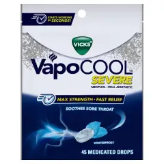 Vicks VapoCOOL Severe Medicated Cough Drops - Menthol - 45ct