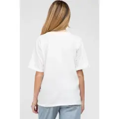 PinkBlush White Oversized Pocket Front Short Sleeve Maternity Top
