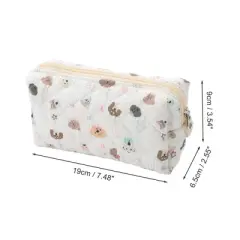 Unique Bargains Star Dog Makeup Bag White 1 Pc