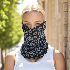 Unique Bargains Leopard Earloop Neck Gaiter 1 Pc