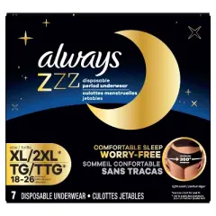 Always ZZZ Disposable Period Underwear - XL/XXL - 7ct