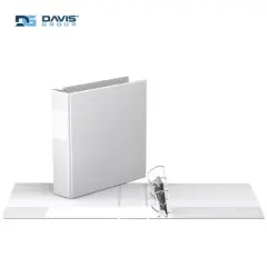 Premium Economy 2" Angle D Ring Binder 6pk White: Davis Group, Hard Cover, 475 Sheet Capacity, Polypropylene