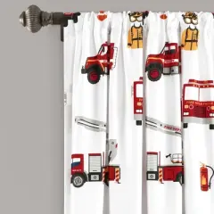52"x84" Make A Wish Fire Truck Window Curtain Panels Set - Lush D&eacute;cor