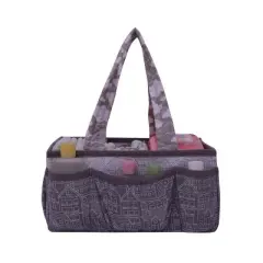 Bacati - Clouds in the City White/Gray  Nursery Storage Caddy