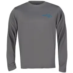 Reel Life Troll Skull UV Long Sleeve Performance T-Shirt - Silver Filigree
