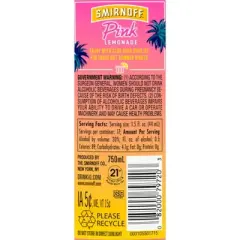 Smirnoff Pink Lemonade Flavored Vodka - 750ml Bottle