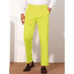 Lars Amadeus Men's Slim Fit Flat Front Solid Color Skinny Business Dress Pants