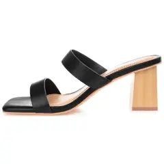 Journee Collection Womens Nolla Tru Comfort Foam Open Square Toe Block Heel Sandals