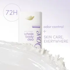 Dove Beauty Whole Body Solid Deodorant Anti-Chafe Stick Coconut & Vanilla - Aluminum-Free 2.6oz