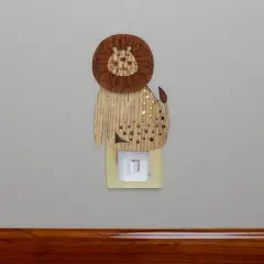 Roman 6" Wooden LED Smiling Lion Night Light