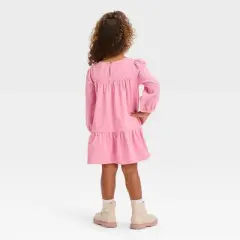 Toddler Girls' Rose Sequin Corduroy Long Sleeve Dress - Cat & Jack&trade; Dusty Pink