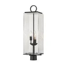 Sana Outdoor Aluminum Fixture - 3 Bulbs, Dimmable, Wet Rated, 8.25"W x 26.5"H, Black Finish
