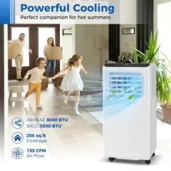 Tangkula 8000 BTU Portable Air Conditioner 3 in 1 Floor AC Unit w/ Fan & Dehumidifier Quiet Air Cooler