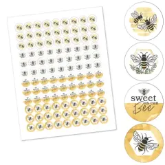 Big Dot of Happiness Little Bumblebee - Bee Baby Shower or Birthday Party Round Candy Sticker Favors - Labels Fits Chocolate Candy (1 sheet of 108)