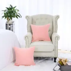 PiccoCasa Zipper Closure Cushion Decorative Square Throw Pillow Covers 2 Pcs 18 x 18 Inch