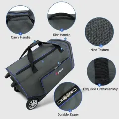 New York XPress JB-30 Rolling Duffel Bag with Telescopic Handle,Large Collapsible Luggage Bag with Wheels, 30"