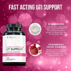 Vitauthority UT Support Capsule, Cranberry Juice Powder for Urinary Tract Health and Preventive Support, Enhanced Blend Promotes Urinary Health, 120ct