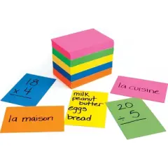 Hygloss Bright Flash Cards, 2" x 3", 100 Per Pack, 12 Packs