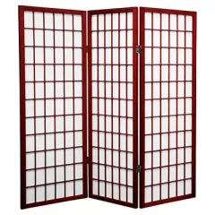 4 ft. Tall Window Pane Shoji Screen 3 Panels - Oriental Furniture