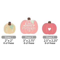 Big Dot of Happiness Girl Little Pumpkin - Paper Straw Decor - Fall Birthday Party or Baby Shower Striped Decorative Straws - Set of 24