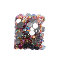 John Bead 200-Piece 16mm Orange AB Acrylic Round Flat Back Rhinestones