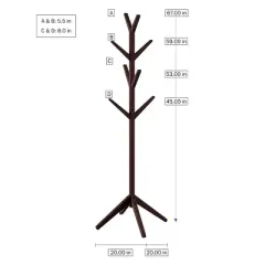 Hastings Home Modern Freestanding Wooden Coat Rack - Hall Tree for Jackets, Hats, and Purses