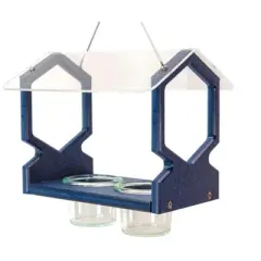 JCs Wildlife Geometric Hanging Bluebird Mealworm Feeder - Holds 1 Cup Dried Mealworms