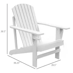 FONTOI Adirondack Chairs, Adirondack Chairs with Cup Holder, Outdoor Backyard Chairs with Reclining Seat Back for Garden, White, 28.5"*36.5"*38.25"